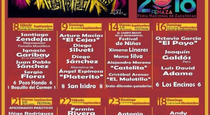 corridas de toros fenaza 2018